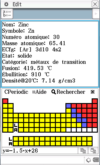 Planète Casio - Cours Casio de chimie - Cperiodic fr - helder7 - Calculatrices