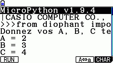 Equa Diophantienne Python