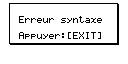 Syntaxe Error