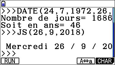 Planète Casio - Programme Casio - Date - samourai37 - Calculatrices