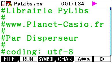 Planète Casio - Programme Casio - PyLibs - disperseur - Calculatrices