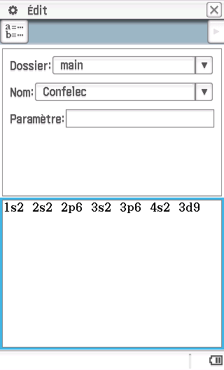 Planète Casio - Cours Casio de chimie - Config electron - hashby - Calculatrices